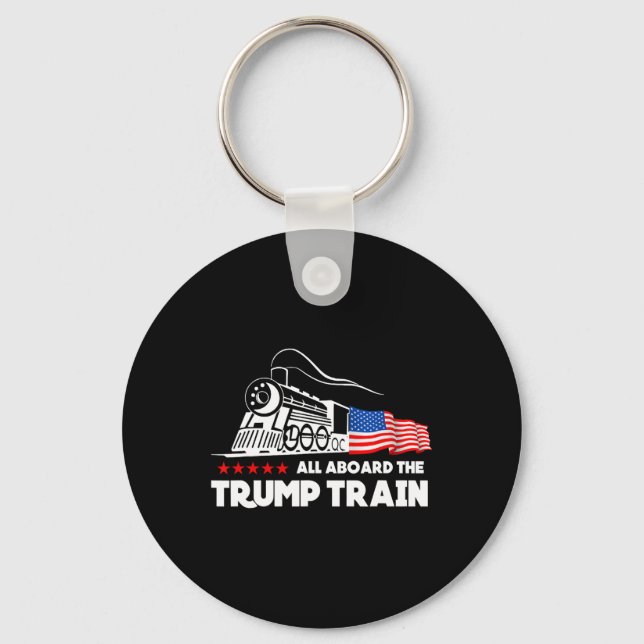 Porte-clés À Bord Du Drapeau Américain Trump Train 2024 (Recto)