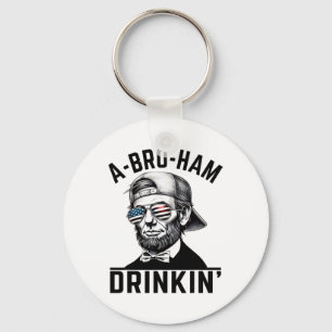 Porte-clés A-bro-jambon Drinkin American Funny 4 juillet Abe