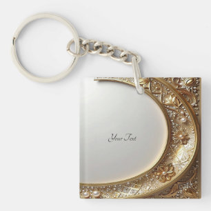 Porte-clés à cadre doré orné