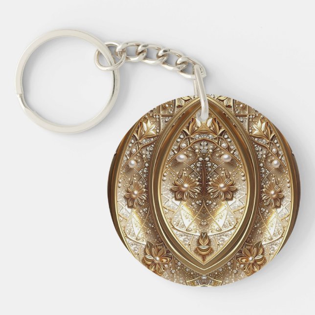 Porte-clés à cadre doré orné (Devant)