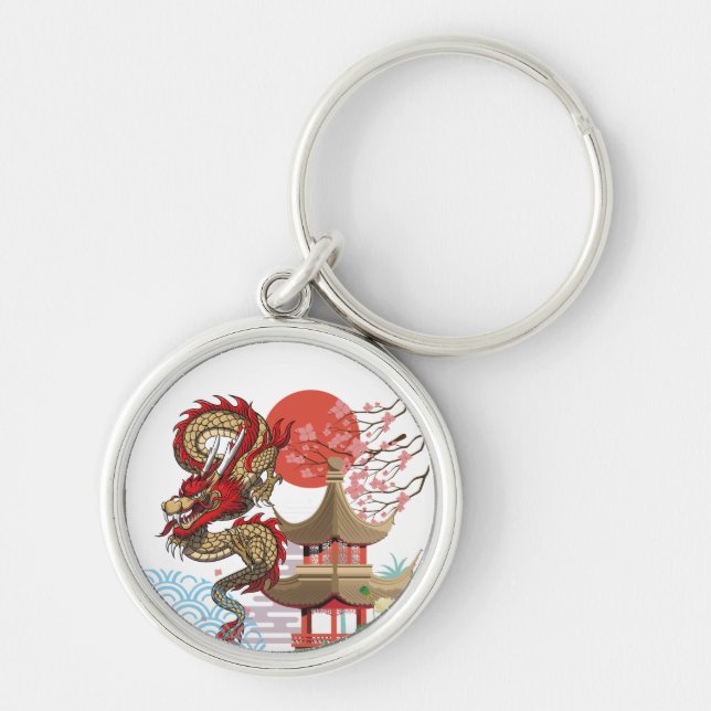 Porte-clés A collaboration of Japanese scenery and dragons (Devant)