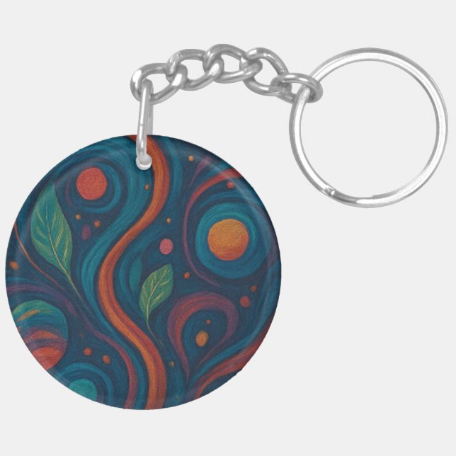 Porte-clés à impression totale Botanical Bliss (Dos droit)