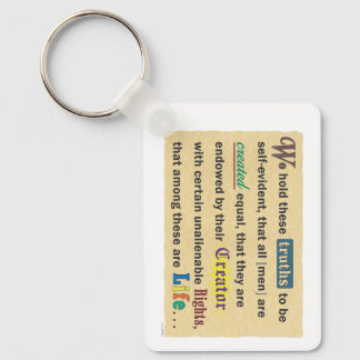 Porte-clés A keychain with a declaration.