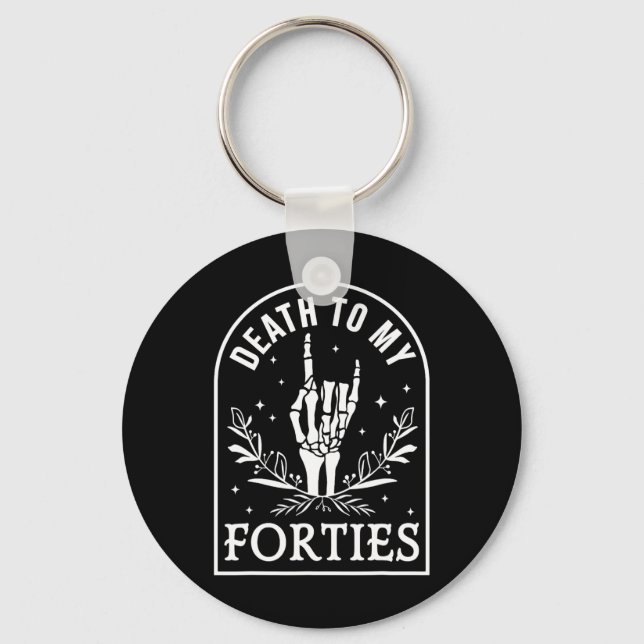 Porte-clés À mes 40 ans 50e anniversaire Squelette Gothique H (Recto)