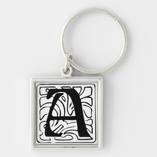 Porte-clés A Monogramm schwarz weiß (Devant)