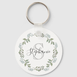 Porte-clés à monogramme Couronne botanique de la s