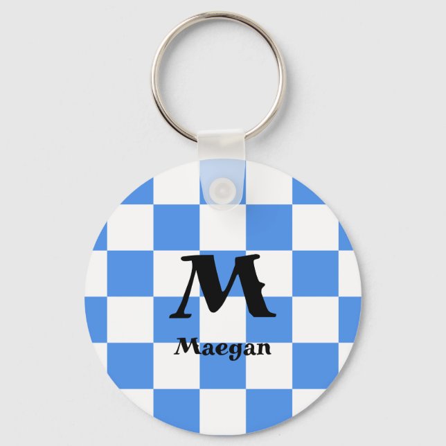 Porte-clés à motif à carreaux bleus (Recto)