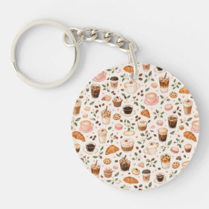 Porte-clés à motif Café & Douceurs