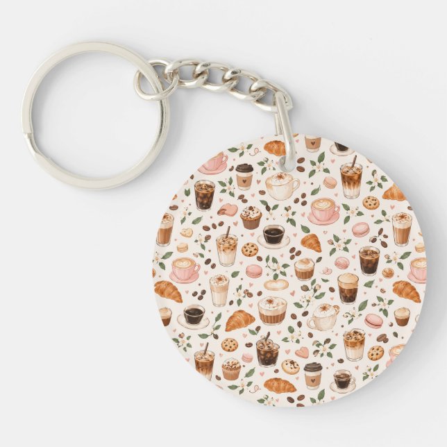 Porte-clés à motif Café & Douceurs  (Devant)