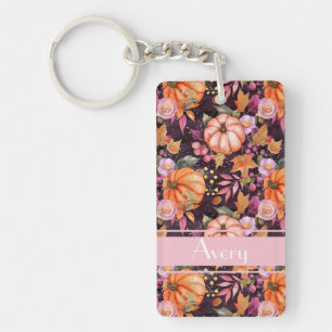 Porte-clés à motif de citrouille personnalisé