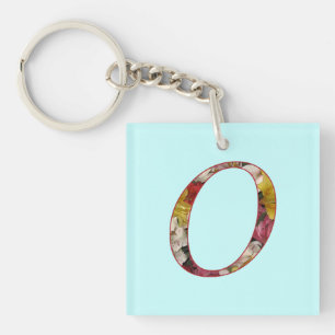 Porte-clés à motif floral O Monogramme