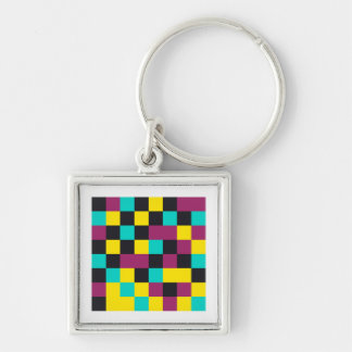 Porte-clés à motif néon pixel