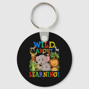 Porte-clés À Propos Apprendre Safari Animaux Jungle Retour À