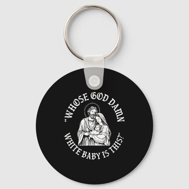 Porte-clés À qui appartient ce bébé blanc de Noël  (Recto)
