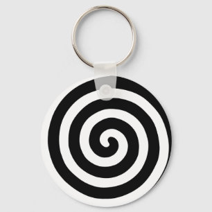 Porte-clés à spirale concentrique noir et blanc