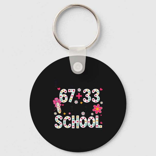 Porte-clés A survécu 67+33 jours d'école enseignant 100 jours (Recto)