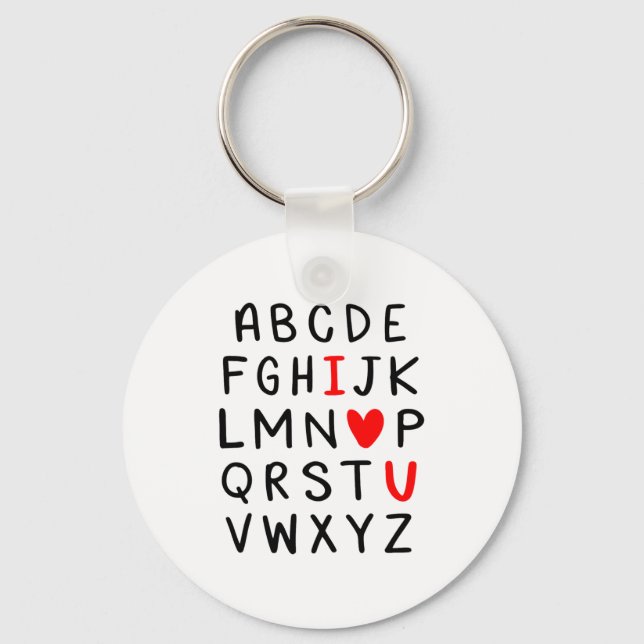 Porte-clés Abc Alphabet I Love You Englieacher Valentines  (Recto)