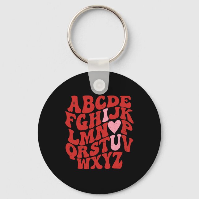 Porte-clés Abc Alphabet Je T'Aime Professeur D'Anglais Saint- (Recto)