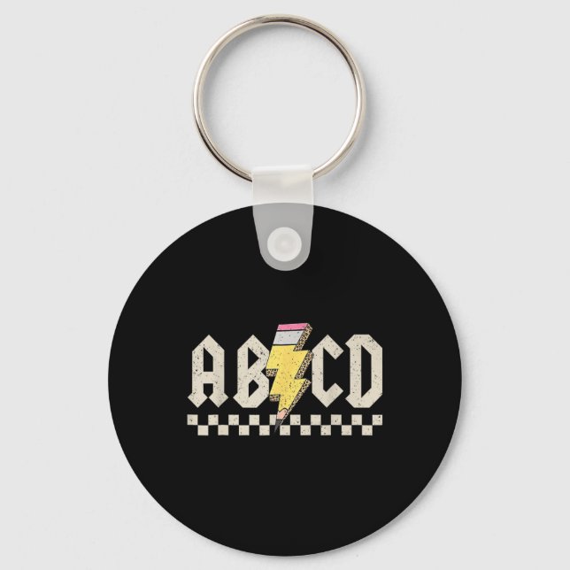 Porte-clés Abcd Crayon Éclair Ck Pour Rentrée Des Professeurs (Recto)