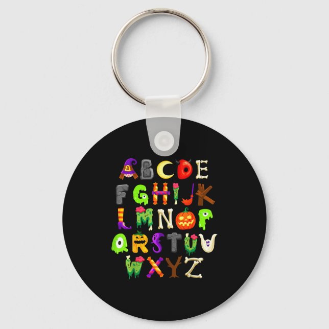 Porte-clés Abcs Learning Kindergarten Teacher Funny Halloween (Recto)