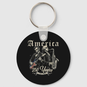 Porte-clés Abe Lincoln père fondateur jouant de la guitare