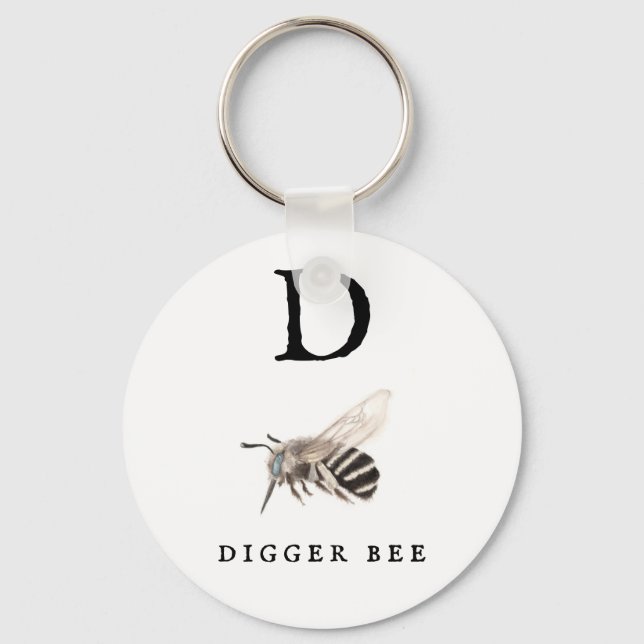 Porte-clés Abeille à Digger "D" (Recto)