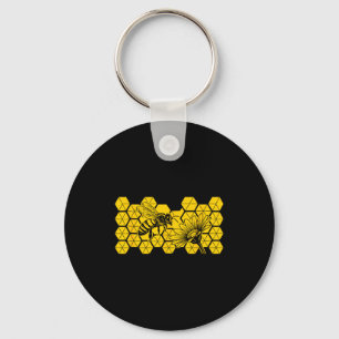Porte-clés Abeille à miel fleur sauvage sauve abeille botaniq