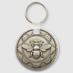 Porte-clés Abeille argentée 
