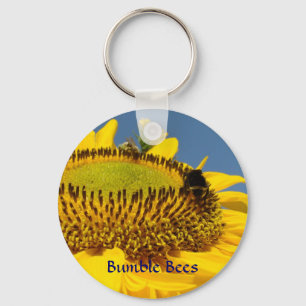 Porte-clés abeille bourdon Jaune Tournesol chaîne 