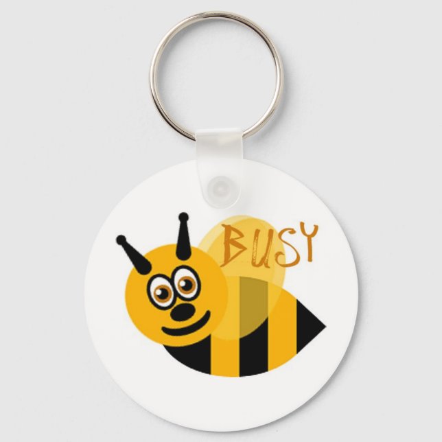 Porte-clés Abeille bourrée occupée mignonne (Recto)