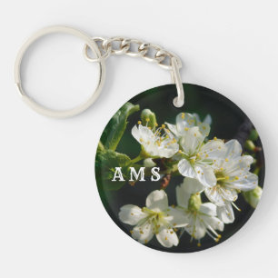 Porte-clés abeille et fleur de prunier en miel bot