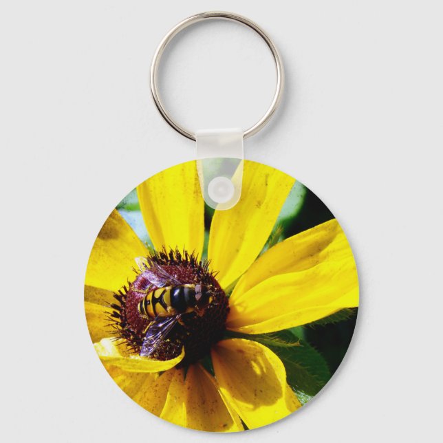 Porte-clés Abeille et Fleur Jaune (Recto)
