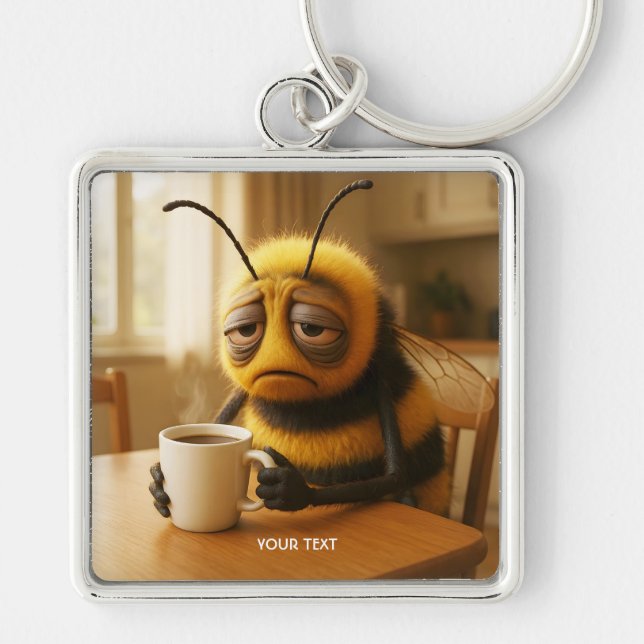 Porte-clés Abeille Fantastique Mignonne Très Fatiguée (Devant)