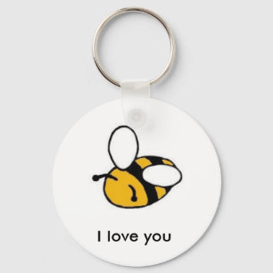 Porte-clés abeille je t'aime