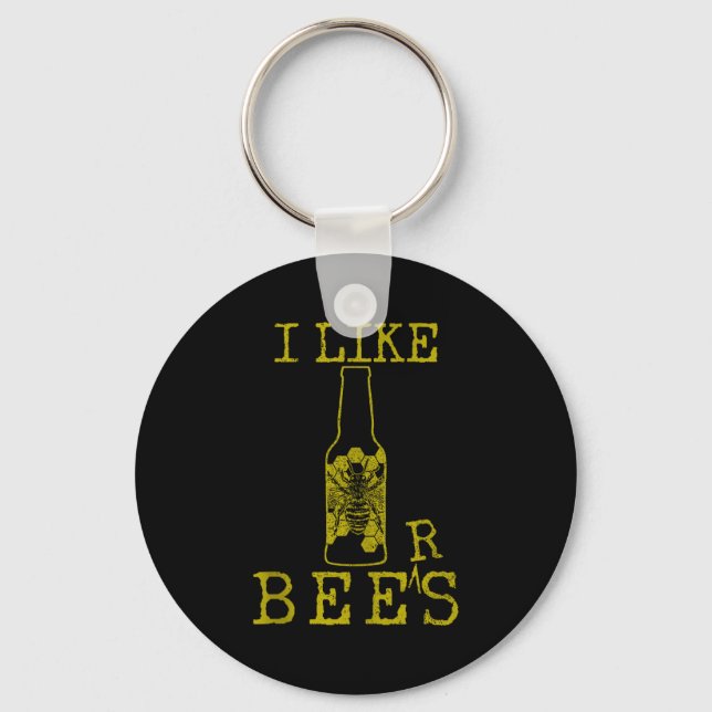 Porte-clés Abeilles & Bière - Citation Drôle Apicult Apiculte (Recto)