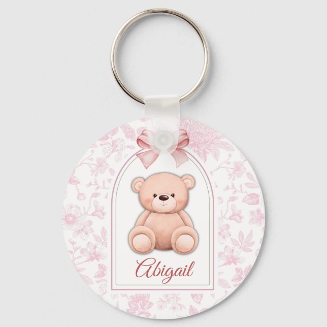 Porte-clés Abigail | Conception personnalisée d'ours en peluc (Recto)