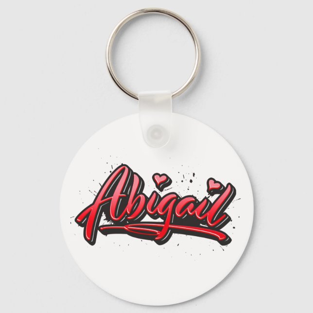 Porte-clés Abigail red Heart Graffiti (Recto)