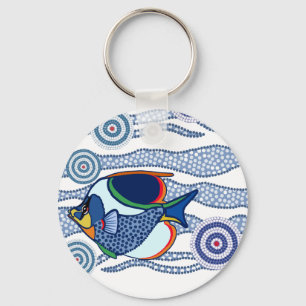 Porte-clés Aboriginal Dot Art Fish-01