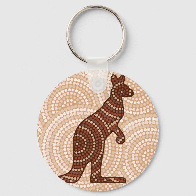 Porte-clés Aboriginal kangaroo dot painting (Recto)