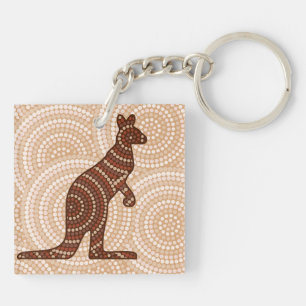 Porte-clés Aboriginal kangaroo dot painting
