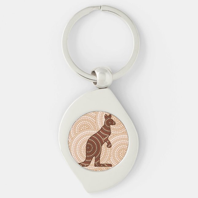 Porte-clés Aboriginal kangaroo dot painting (Devant)