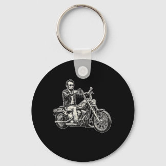 Porte-clés Abraham Abe Lincoln moto américain Biker Usa