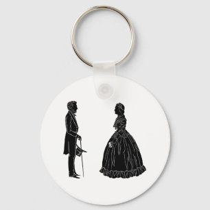 Porte-clés abraham lincoln mary todd lincoln silhouette
