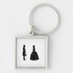 Porte-clés abraham lincoln mary todd lincoln silhouette