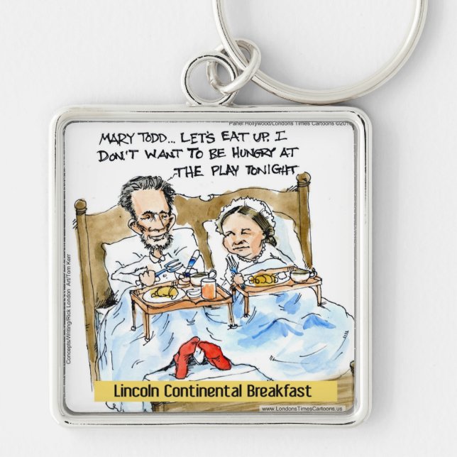 Porte-clés Abraham Lincoln & Mary Todd Petit-déjeuner au lit (Devant)