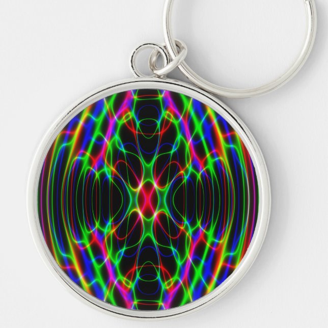 Porte-clés Abrégé sur psychédélique lumière laser au néon (Devant)