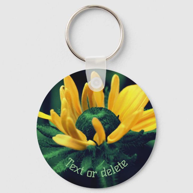 Porte-clés Abstract Black Eyed Susan Flower Personalized (Recto)