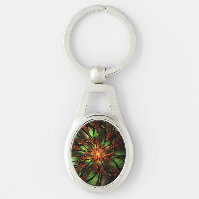 Porte-clés Abstract fractal flower design (Devant)