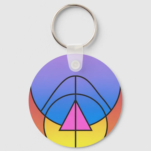 Porte-clés Abstract Geometric Circles Line Colorful Poster (Recto)