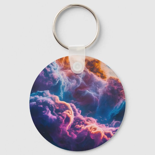 Porte-clés Abstract Space Nebula Art - Colorful Cosmic (Recto)